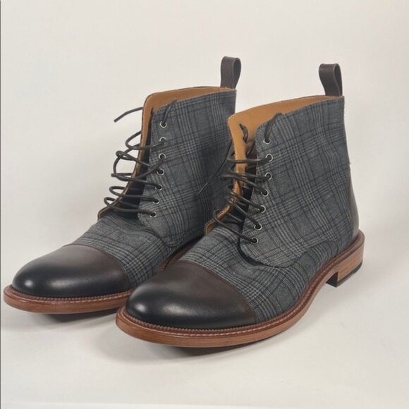 Taft Other - Taft Charcoal Plaid Leather Men's Boots